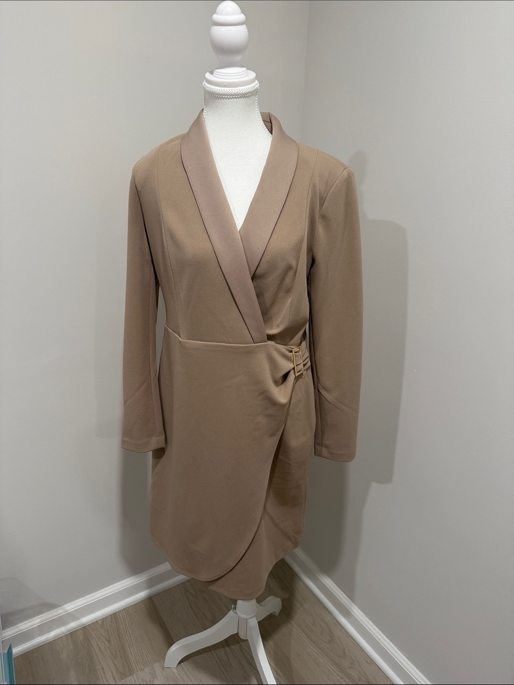Tommy Hilfiger Taupe Wrap Blazer Dress Size 10 NWT